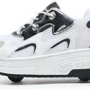 Ehauuo Roller Skates Shoes Sneakers Wheels Removable for Boys Girls Safety Stain-Resistant Easy on and Clean Comfortable as Kids Fun Sports Loved for Kids Beginners, Size: 5.5 Big Kid