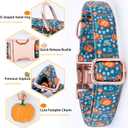 Faygarsle Bow Tie Dog Collar Halloween Fall for Small Medium Large Dogs Fashionable Cute Collars for Male Female Dogs Orange Cotton Collar with Metal Buckle Pumpkin Chestnuts Pattern M