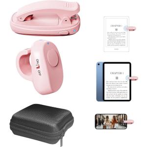Kindle Page Turner Ring  Finger-Wear Click Controller for Comfortable One-Hand Page Turning, Ring Style Design for Reading in Bed or on The CouchPink