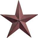 36" Large Barn Star-Red Black Barn Stars Outdoor Decoration-Metal Star for Outside Texas Stars Art Rustic Vintage Western Country Home Farmhouse Primitive House Decor- Primitive Wall Décor