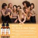 Pumpkin Seed Oil for Hair Growth, 100% Pure Natural Cold Pressed Organic, Moisturizing & Nourishing Dry Damaged Hair & Scalp, for Skin Care, Hair Care, Body Massage, 2 fl oz + 2 fl oz