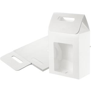 uxcell 8Pcs Gift Boxes, Favor Box with Clear Window and Handle, Stand Up Favor Treat Boxes for Candy, Cookies, Party Store, Packaging, Wedding, White