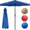 OLIXIS Patio Umbrella with Tilt and Crank Button & Sturdy Ribs Waterproof, Patio Table Umbrella Perfect for Poolside, Terrace, Beach and Outdoor Restaurant