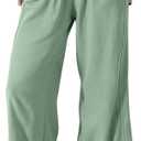 TARSE Women Linen Wide Leg Pants Casual Loose Drawstring Summer Beach Travel Vacation Palazzo Pants with Pockets, Size L