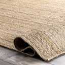 SISOSU Pure Jute Braided Natural Farmhouse Area Rug, Rustic Vintage Bohemian Floor Carpet for Living Room & Bedroom, 5 x 8 Feet