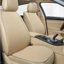 4PCS Car Seat Cover Pad, Breathable Auto Front Seat Bottom Cushion Mat & Seatback Cover, Soft Comfortable Vehicle Full Seat Protector, Universal Truck SUV Car Accessories (Beige)