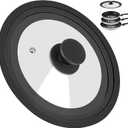 Universal Lid for Pots Pans and Skillets, Pan Cover Fit 6", 7", 7.8" Diameter Cookware, Silicone Replacement Pan Lid Pot Lids for Frying Pans, Cast Iron, Tempered Glass Lid