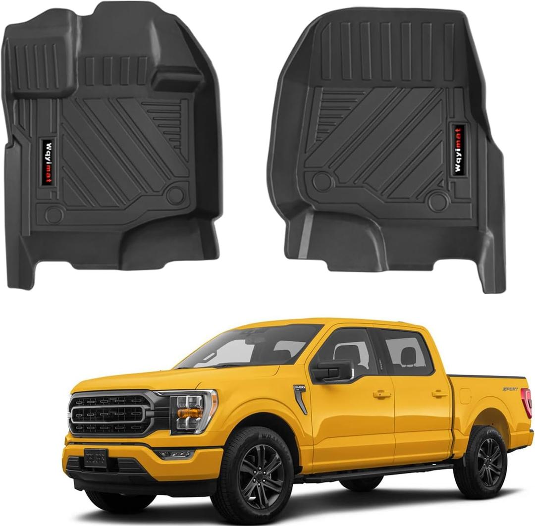 for 2015-2026 Ford F-150 SuperCrew/Super Cab/Lightning/Raptor Floor Mats Front Liners All Weather TPE Protection Mat for F150 Accessories (for 15-26 Ford F-150 SuperCrew/Super Cab/Lightning/Raptor)