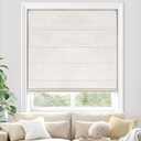 UNISHADES Light Filtering Cordless Roman Shades for Indoor Windows & French Doors, 35 3/4" W 60" H - Room Darkening - Beige