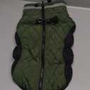 AOFITEE Dog Coat, Warm Dog Winter Coat, Reflective Cold Weather Dogs Puffer Jacket with Harness Built in, Waterproof Pet Fleece Vest Snowsuit for Dogs, Green, Large