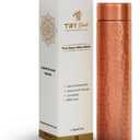 Copper Water Bottle - 37.2 OZ/1.1 L Large Handmade Hammered Pure Copper Vessel for Drinking Leak Proof Durable Easy to Carry Ideal for Home Travel Office Use