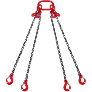 VEVOR Chain Sling, 5/16 inch x 10 ft Lifting Chains with Hooks, G80 Engine Chain Hoist Lifts, 11000 lbs/5 Ton Lifting Sling Chains for Engine Hoist, Engine Lift Chain with 4 Leg Grab Hooks & Adjusters