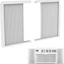 Mxclimate Window Air Conditioner Side Panels with Frame,Window AC Accordion Filler Curtain Kit,Adjustable Insulation Panels for Window AC Seal Replacement Screen (10,000 BTU)
