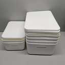 Amazon.com - DOUKE White Large Plastic Storage Bins with Lids, 30qt & 16qt Closet Organizers and Storage Tubs, 12" Deep Lidded Aesthetic Storage Containers(4XL+2L)