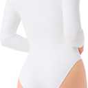 DAVID ARCHY Women's Long Sleeve Modal Soft Bodysuit Going Out Tops for Women (White, M)