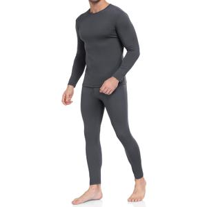 WEERTI Thermal Underwear for Men Long Johns with Fleece Lined Base Layer Men Cold Weather Top Bottom (Gray, M)