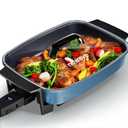 Nuwave Medley XL Digital Electric Skillet, Family Size Griddle w/Glass Lid, 2025 New & Improved Precision Heating, 100-425F, PFAS Free G11 Nonstick Ceramic Coating, Portable Hot Plate, 7qt Capacity (Cozy Blue)