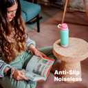 Insulated Water Bottle 24 oz-Stainless Steel Vacuum Wide Mouth Sports Water Bottle for School-Reusable Metal Leak Proof Water Flask for Girls Boys (Opal Green)