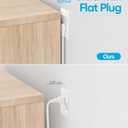 Surge Protector Power Strip 10 ft Cord, Olcorife Ultra Thin Flat Plug Extension Cord, 8 Outlets 4 USB Ports(1 USB C), Flat Plug Outlet Extender, College Dorm Room Essentials, White
