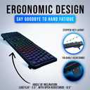 KLIM Chroma USB RGB Gaming Keyboard, Wired PC Computer Keyboard, Membrane, Waterproof Durable, 2 ms Response, PS4/PS5 & Mac Compatible