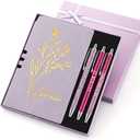 Team Employee Appreciation Gift Set A6 Leather Journal Notebook Pen with Present Box Thank You Gift for Valentine Office Coworker Staff Teacher Nurse Volunteer Women Men(Purple,Thank You)