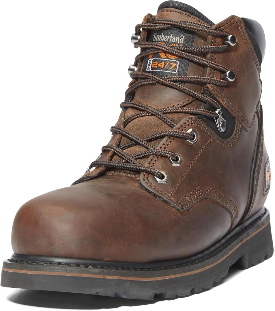 Timberland PRO Men's Pit Boss 6 Inch Steel Safety Toe Industrial Work Boot, Brown-2024 New, 10.5