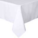 sancua Rectangle Tablecloth - 60 x 84 Inch - Stain and Wrinkle Resistant Washable Polyester Table Cloth, Decorative Fabric Table Cover for Dining Tables, Buffet Parties and Camping, White