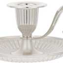 Retro Taper Candle Holder with Handle Vintage Chamberstick Candle Holder for Tabletop Decor Candlelight Dinners Weddings Birthdays Thanksgiving Christmas 4.52 X 4.52 X 2.36 in