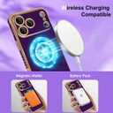 OOK Magnetic Phone Case iPhone 17 Pro Max 6.9 Inch [Compatible with MagSafe] Soft TPU Heart Phone Cover with Screen Protector Shockproof Protection Slim Case with Strap Lanyard for Women - Purple