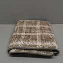 Door Mat Indoor Rugs for Entryway Checkered Small Rug 2x3 Washable Non-Slip Braided Geometric Print Soft Low-Pile Throw Carpet for Bedroom Kitchen Bathroom Entrance Tan Brown