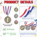 RoundFunny Award Medals 1st 2nd 3rd Place Medals for Awards Winner Medal Gold Silver Bronze Medal with Neck Ribbon Trophy Award for Sports Competitions Party 2 Inches