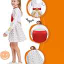 4 Pcs Zombies Costume for Girls Daywalk Costume Halloween Nova Cosplay Dress up Outfits (X-Large(11-12 Years))