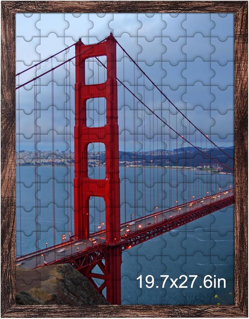 BESCRCL 19.7x27.6 Picture Frame Brown, Poster Frames Wall Hanging, Display Pictures 19.7 x 27.6 without Mat, 1 Pack