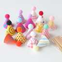 15 Mini Birthday Hats Colorful Party Hats for Birthdays, Easter, Christmas, Thanksgiving Cake Decorations