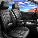 Fit Mazda 6 Car Seat Covers for Select Mazda 6 2007-2021, Premium Full Coverage Leather, Airbag Compatible, Luxury Waterproof All Weather Breathable Seat Cushion Protector, Full Set, Black