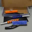 EcoNour 27" Car Snow Brush and Ice Scrapers for Car Windshield (2 Pack) | Scratch Free Bristle Head Snow Brush & Tough Window Snow Scraper with Aluminium Body | Snow Removal Winter Car Accessories (Blue & Orange)