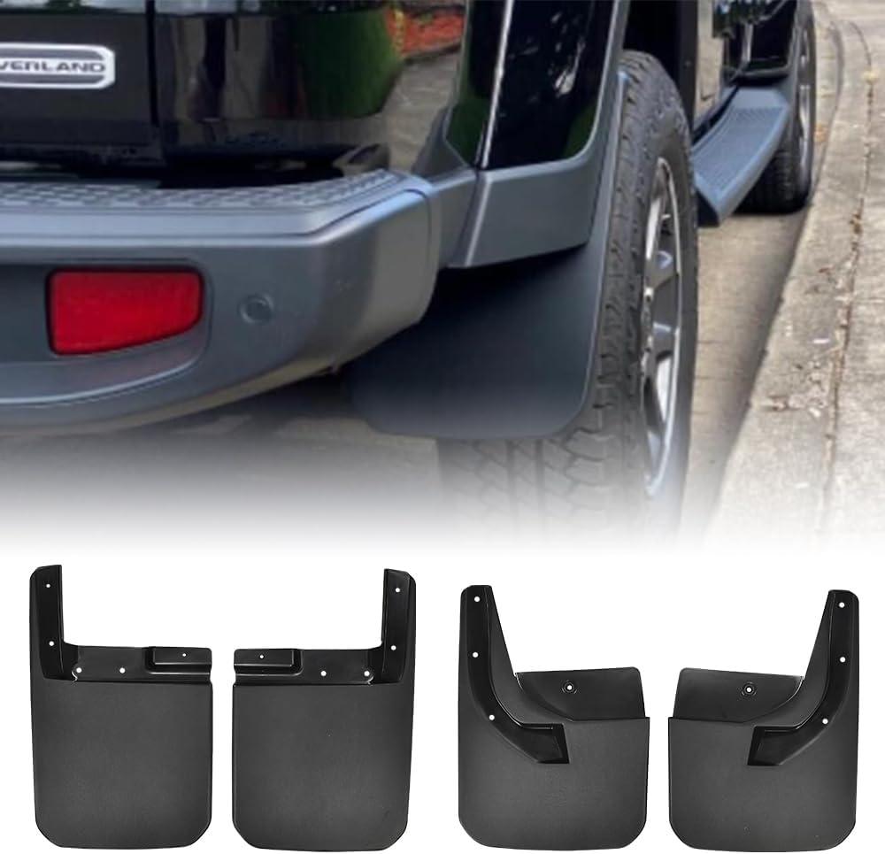 JSCARLIFE Mud Flaps for 2018-2024 J-eep Wrangler JL | No-Drill Splash Guards | Front & Rear Set | Black PP Plastic | Protects Against Mud, Rocks & Road Debris