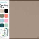 Dog Food Mat - 28x18 Raised Edges Dogs Mat for Food and Water Prevent Spill, Waterproof Cat Food Mats Protect Floors, Easy Clean Dog Bowl Mats for Food and Water, Silicone Pet Feeding Placemats (Cookie)