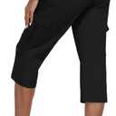 MoFiz Women's Cargo Capris Pants Summer Casual Lightweight Cotton Hiking Travel Capri Pants with 6 Pockets Black S
