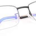 LJIMI Progressive Multifocus Presbyopic Reading Glasses Blue Light Blocking Half Frame Titanium Alloy No Line Multifocal UV Protection Computer Readers for Men and Women Eyeglasses Anti Glare Eyewear