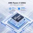 Beelink SER3 Mini PC AMD Ryzen 3 3200U (up to 3.5GHz), 16GB DDR4 2400MT/s 500GB PCIE3.0 SSD Mini Computer, Radeon Vega 3 Graphics,1000Mbps LAN, Dual HDMI 4K Display Windows 11 Pro Home-Office PC