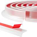 Duzzy Shower Threshold Water Dam Guard, Silicone Rubber Shower Door Bootom Seal Strip for Walk in Shower (39 Inch, Clear)