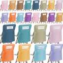 24 Pcs 17.3 x 20 Chair Pockets with Name Tag Slot Chair Storage Pocket Seat Back Classroom Pouches Canvas Organizer for Teacher Student School Office(Morandi Color)