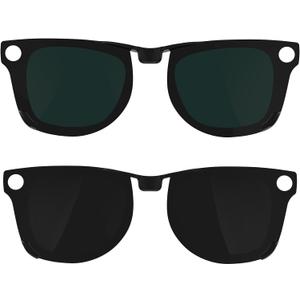 2Pcs Polarized Clip for Ray-Ban Meta Wayfarer RW4006 & Gen 2 RW4012 Regular (50-22), Discoloration Clip-on for Ray-Ban Meta Wayfarer Gen 2 Protect Your Eyes, Cool and Fashion (Black+Green)