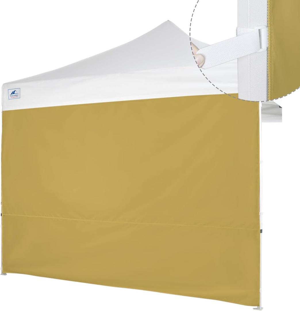 Pop Up Canopy Sidewall for 10x10 Outdoor Canopy300D Polyester Waterproof Fabric Canopy Sunwall, 1 Piece Set Without Canopy Tent, Beige