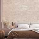 Khaki Grasscloth Peel and Stick Wallpaper 17.3"x120" Faux Linen Textured Contact Paper Removable Self Adhesive Vinyl Wallpaper for Bedroom Bathroom Kitchen Cabinets