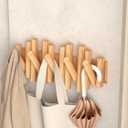 Folding Wall Coat Rack - entryway Hooks foldable - Wooden Coat Rack Wall Mount - modern Wall Mounted Coats Rack - Coat Hanger Walls Mount Coat Racks