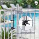 Pool Gate Latch, Auto Pool Gate Safety Latch for Chain Link Fence, Push Style Pool Gate Lock Chain Link Fence Gate Latch for Metal Gates, Outdoor Pool Safety (1-3/8"x2-3/8")