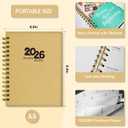 4 x Ymumuda Academic Planner 2026, Daily Weekly and Monthly Calendar Planner (Jan.2026-Dec.2026),8.4"6.3", Hardcover Notebook Teacher Supplies, Premium Thick Paper, Planners for School Work Office