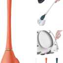 Modern Flexible Silicone Toilet Caspa for Home 2025 Silicone Toilet Wand Bowl Brush and Holder Cleaning Set Wall Mounted Rubber Bathroom Toilet Scrubber Bowl Cleaner Brushes with Dispenser (Orange)